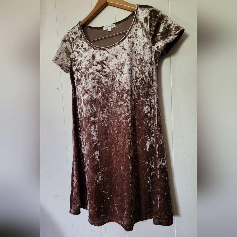 Socialite Velvet Dress Mushroom Gray